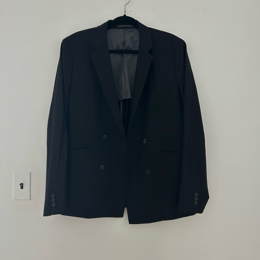 Men's Black Double-Breasted Blazer
